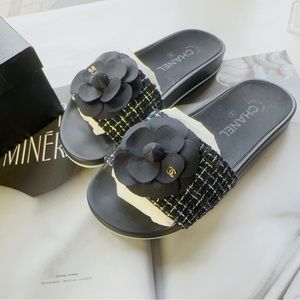 Chanel tweed Slippers Size36